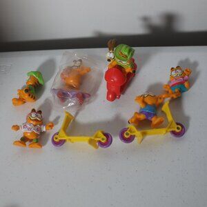 Lot Of 7 Vintage 1980s Garfield Figures Toy PVC Figurines Plus Odie